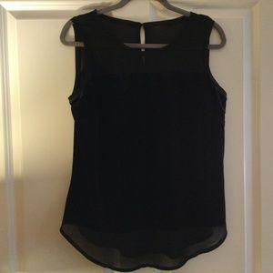 Black sheer and velvet blouse